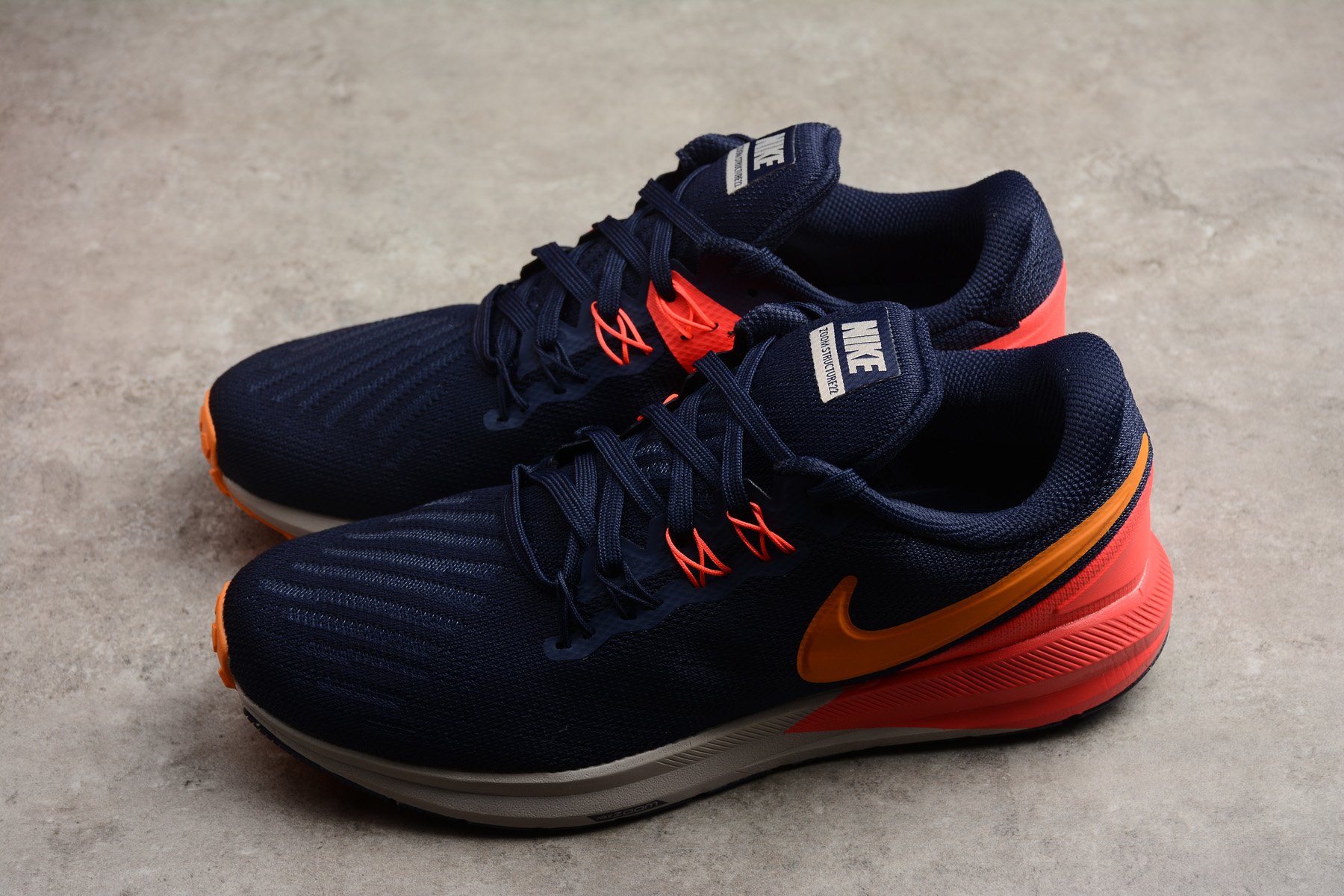 Women Nike Air Zoom Structure 22 Royal Blue Orange Shoes - Click Image to Close